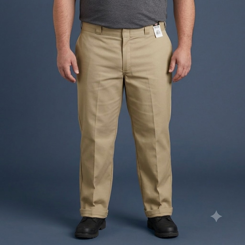 Dickies 874‎ Original Fit Work Pants Mens 40x34 Khaki Tan Flat Front New NWT